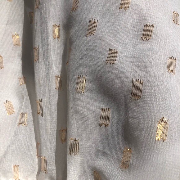 White and Gold Spaghetti Strap Ruffled Maxi Dress - Picture 5 of 6